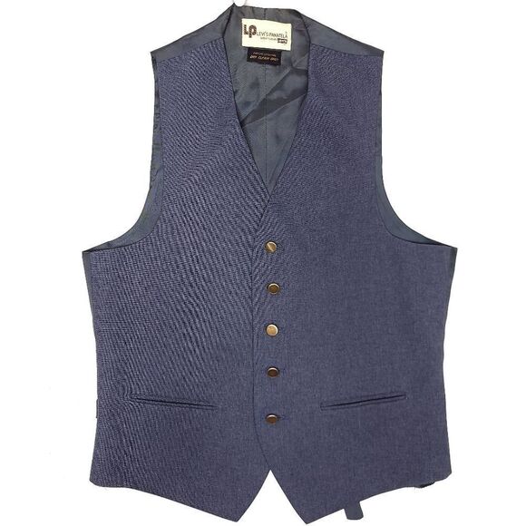 Levi's Other - Vintage 70's Levi's Panatela Sportswear Vest Mens Small Grayish Blue Satin Lined